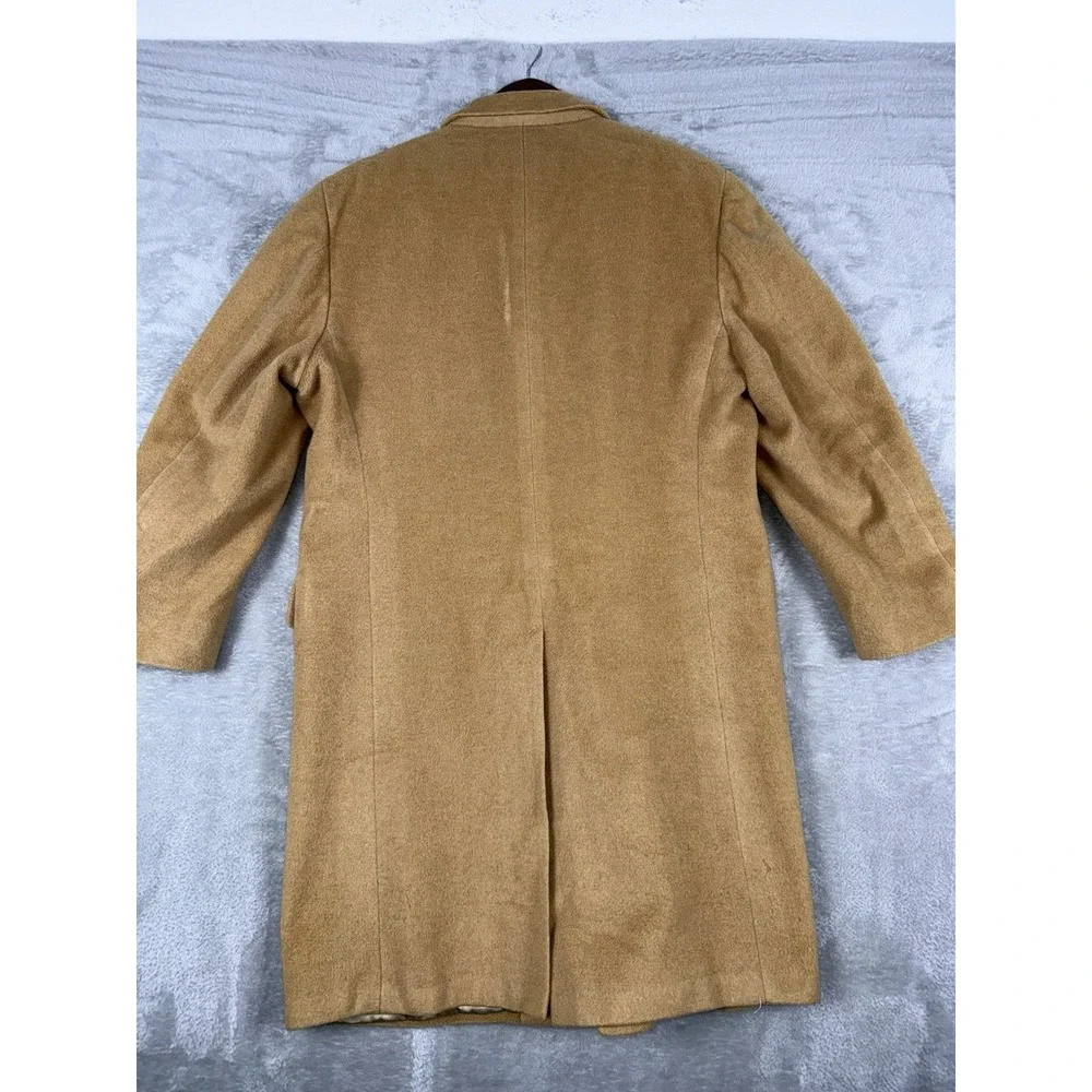 Varsity Town Clothes ‎ ORIENTAL CASHMERE Overcoat Top Coat 46R Golden Brown VTG